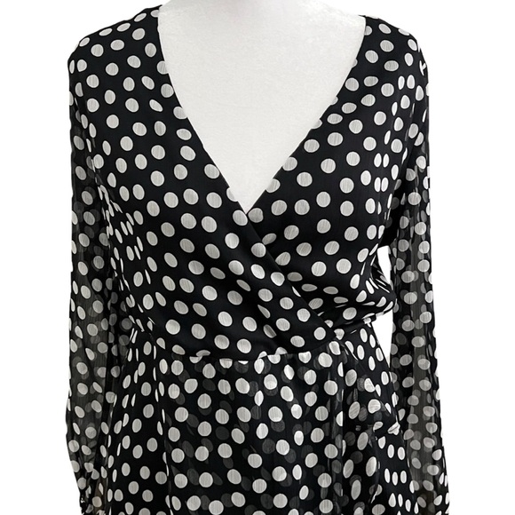 NWOT Taylor Navy Polka Dot Taylor Dress - Picture 2 of 8